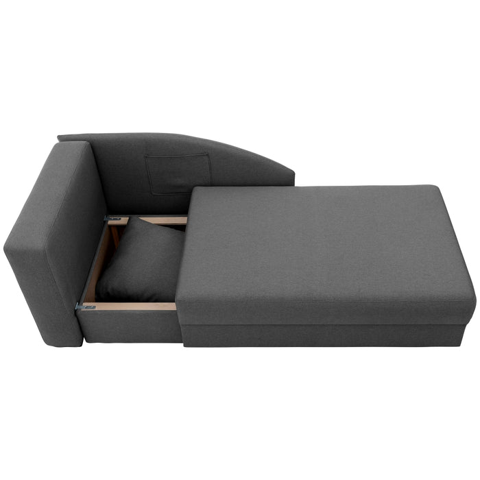 NEU Max Winzer | Tobi | Sofa | Recamiere Rückenlehne links | Flachgewebe | Füße Kunststoff Schwarz (Gleiter)