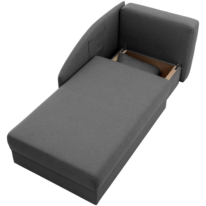 NEU Max Winzer | Tobi | Sofa | Recamiere Rückenlehne rechts | Flachgewebe | Füße Kunststoff Schwarz (Gleiter)