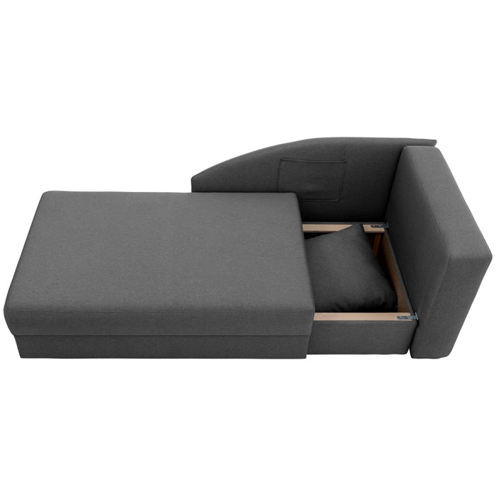 NEU Max Winzer | Tobi | Sofa | Recamiere Rückenlehne rechts | Flachgewebe | Füße Kunststoff Schwarz (Gleiter)