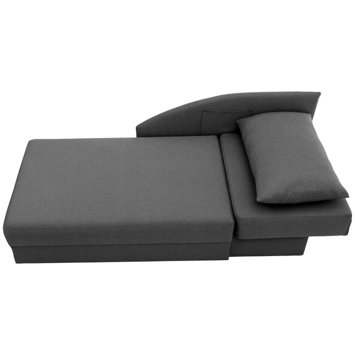 NEU Max Winzer | Tobi | Sofa | Recamiere Rückenlehne rechts | Flachgewebe | Füße Kunststoff Schwarz (Gleiter)