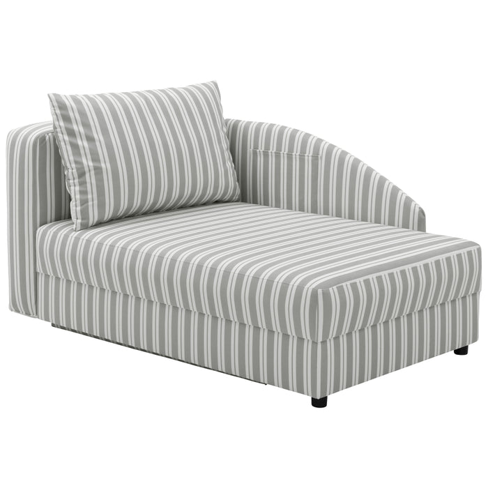 NEU Max Winzer | Tobi | Sofa | Recamiere Rückenlehne rechts | Flachgewebe | Füße Kunststoff Schwarz (Gleiter)