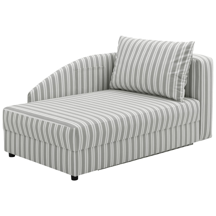 NEU Max Winzer | Tobi | Sofa | Recamiere Rückenlehne links | Flachgewebe | Füße Kunststoff Schwarz (Gleiter)