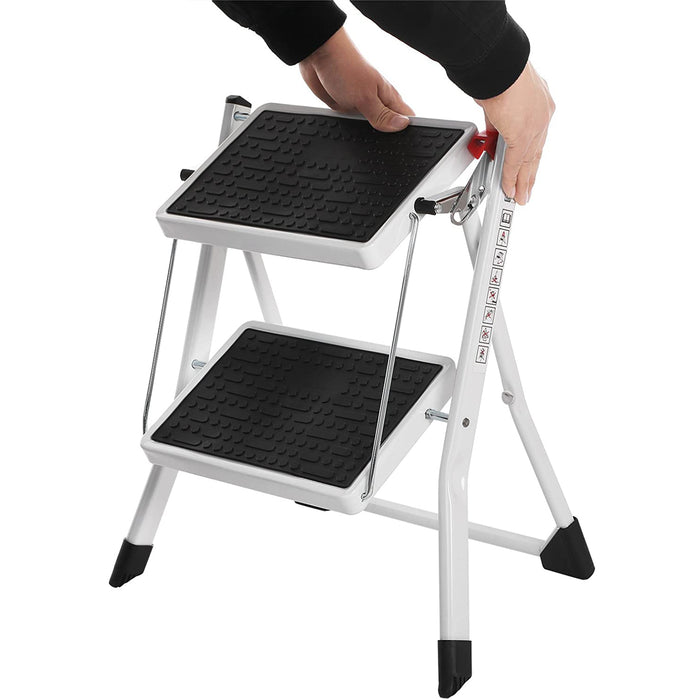 SONGMICS | Leiter aus Stahl mit 2 Stufen