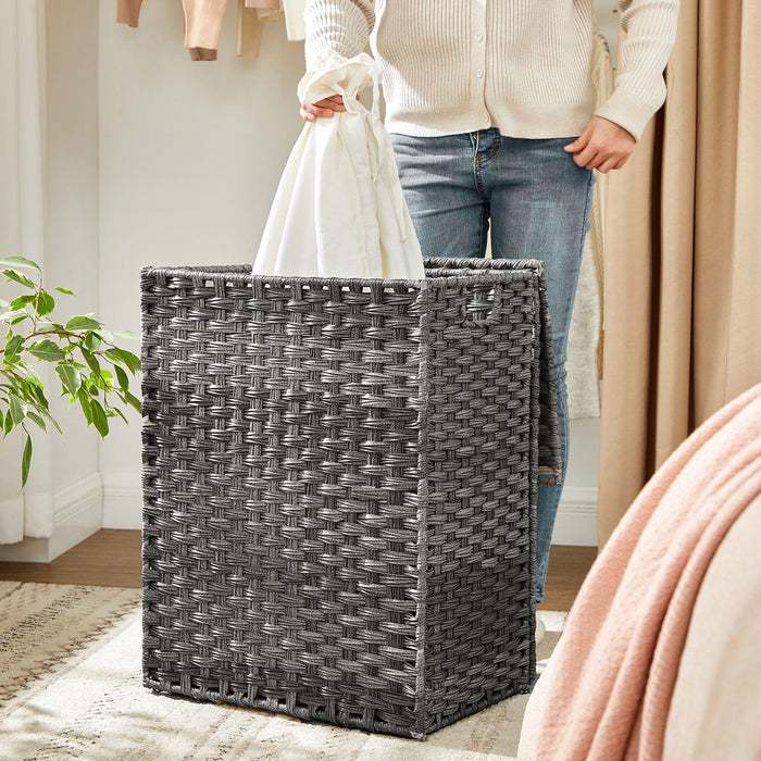 NEU | SONGMICS | Wäschekorb Polyrattan 90 L Grau