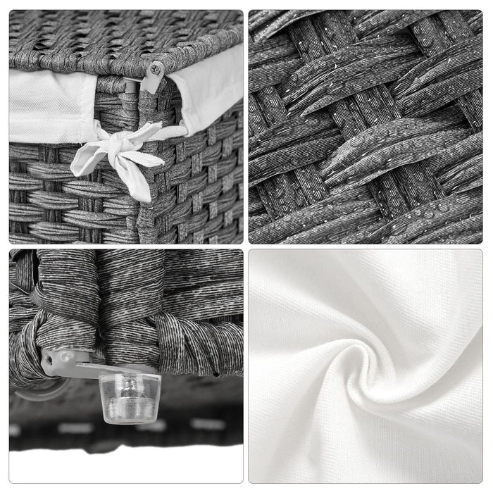 NEU | SONGMICS | Wäschekorb Polyrattan 90 L Grau