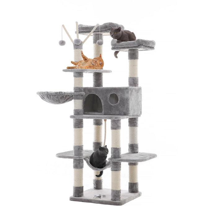 Feandrea | Kratzbaum 164 cm hoch hellgrau