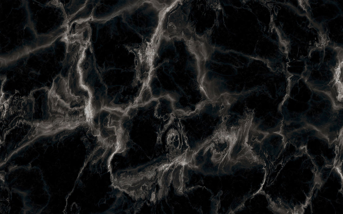 Komar NEU | Digitaldruck Vlies Fototapete - Marble Black and White - Größe 400 x 250 cm