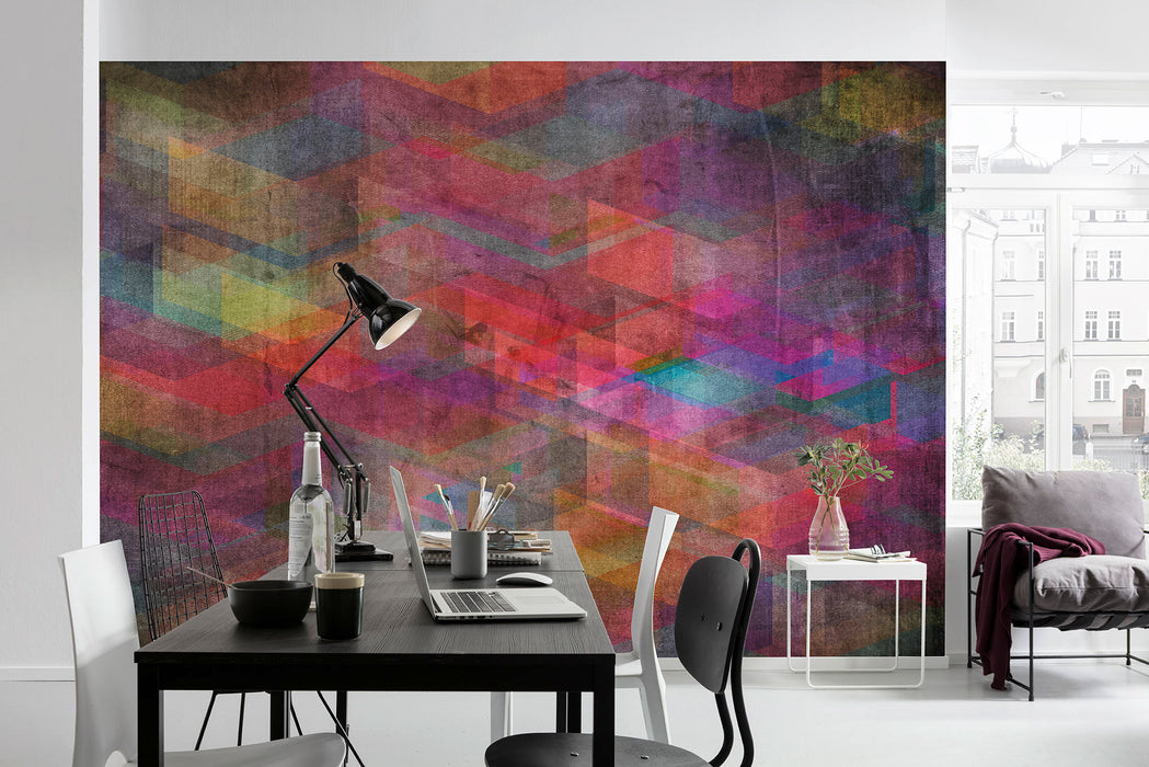 Komar NEU | Digitaldruck Vlies Fototapete - Colorful Black - Größe 400 x 250 cm