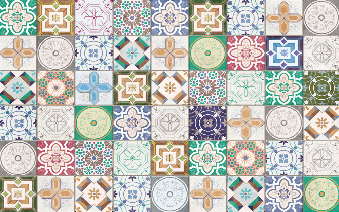 Digitaldruck Vlies Fototapete | Tiles | 400 x 250 cm