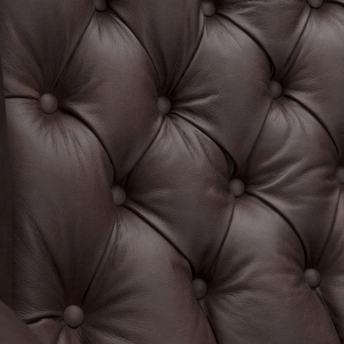 NEU Max Winzer | Vary | Sessel | Ohrenbackensessel | Echtleder (Antikoptik | Füße Buche Nussbaum Dunkel Lackiert (gedrechselt)