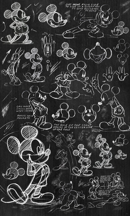 Digitaldruck Vlies Fototapete | Mickey | Chalkboard | 120 x 200 cm