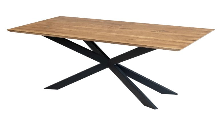 Schweizer Kante | Tischplatte | Wildeiche | Viele Lamellen | 40 mm