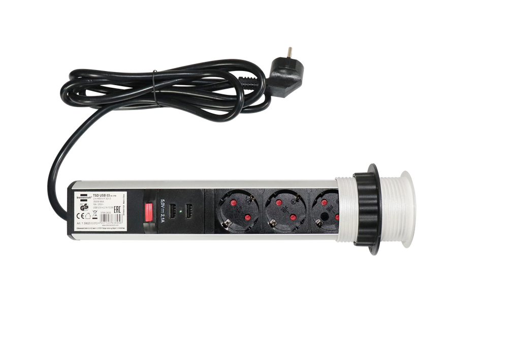 Hammerbacher NEU | Steckdosentower Aluminium versenkbar