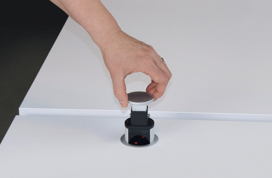 Hammerbacher NEU | Steckdosentower Aluminium versenkbar