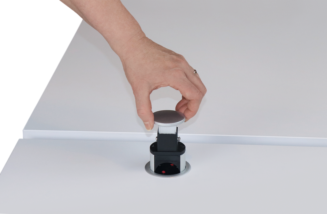 Hammerbacher NEU | Steckdosentower Aluminium versenkbar