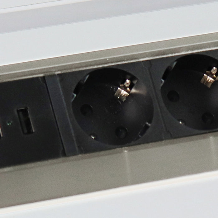 Hammerbacher NEU | Steckdosenleiste Aluminium aufklappbar