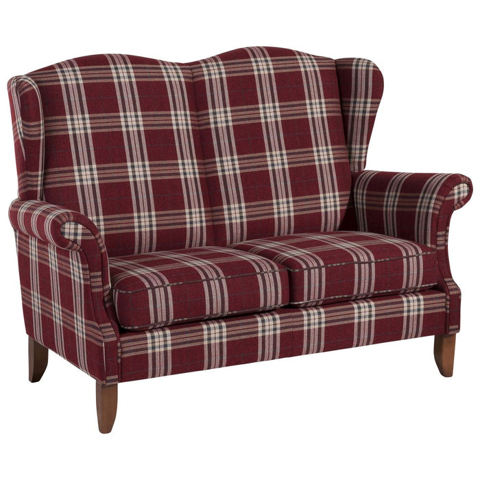 Verita | Sofa 2-Sitzer | Flachgewebe | Rot (Kariert)