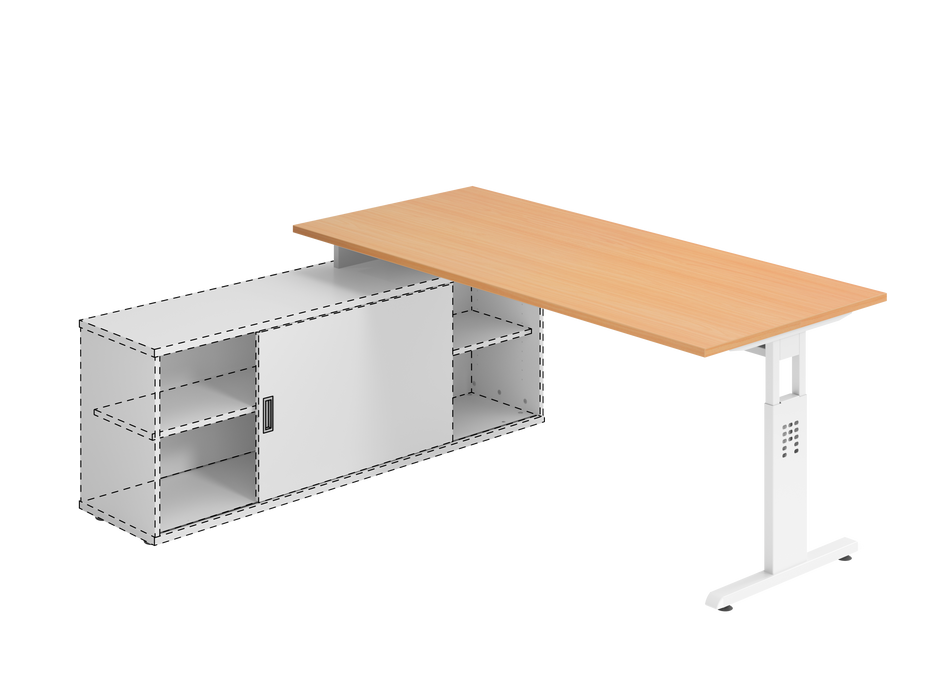 Hammerbacher NEU | Anbauschreibtisch OSE19, 180 x 80 cm