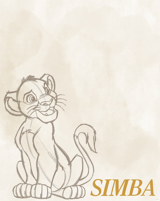 Komar NEU | Komar Wandbild- Disney The Lion King Simba Sketch