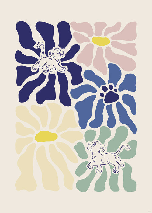 Komar NEU | Komar Wandbild- Disney The Lion King Between Flowers