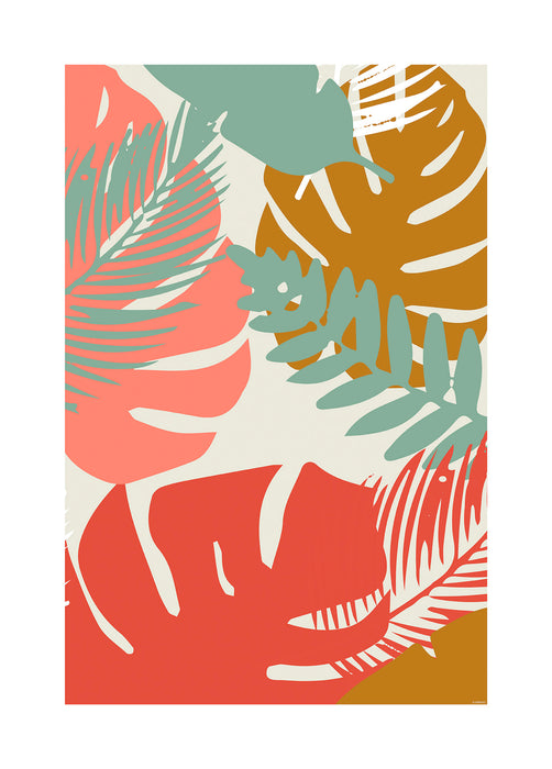 Komar NEU | Wandbild - Winter Tropics Black Panther Plants