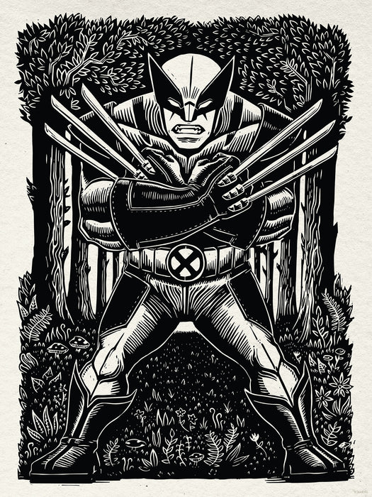 Komar NEU | Komar Wandbild- Marvel Wolverine Lino-Cut