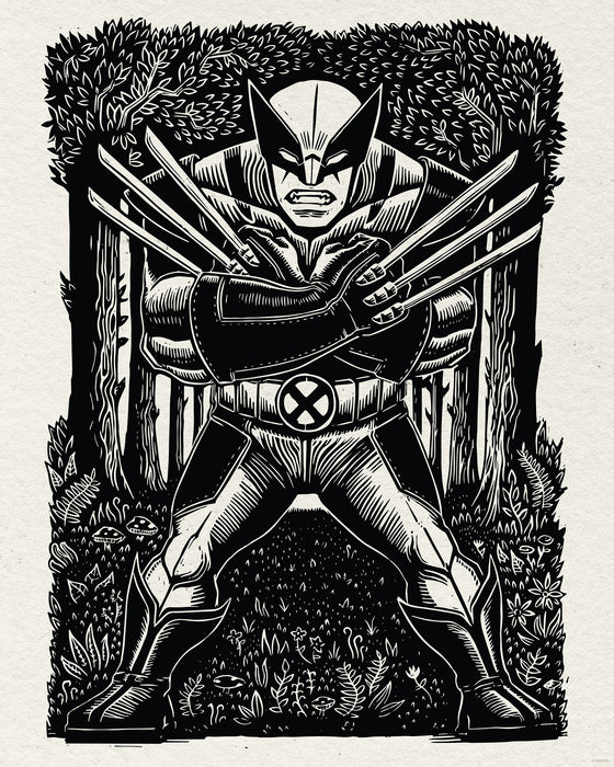 Komar NEU | Komar Wandbild- Marvel Wolverine Lino-Cut
