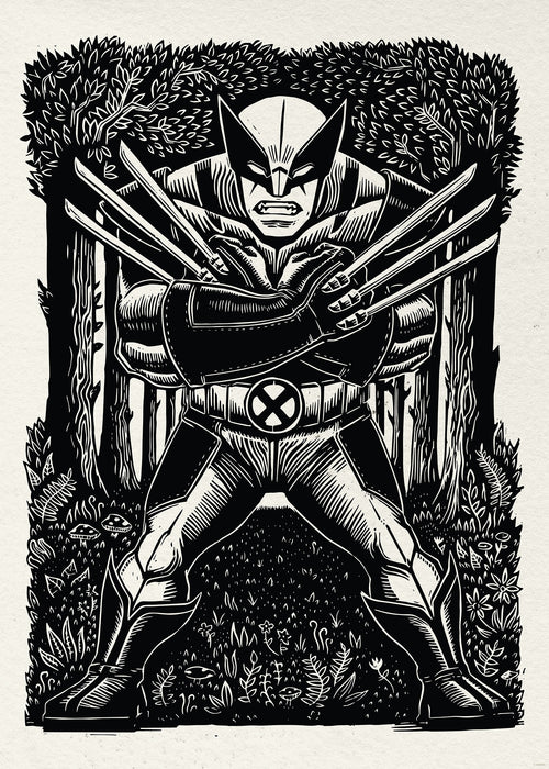 Komar NEU | Komar Wandbild- Marvel Wolverine Lino-Cut