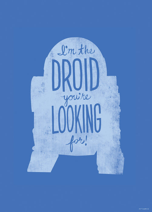 Komar NEU | Wandbild - Star Wars Silhouette Quotes R2D2