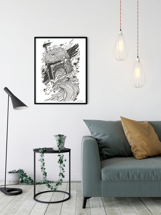 Wandbild | Star Wars Boba Fett Drawing