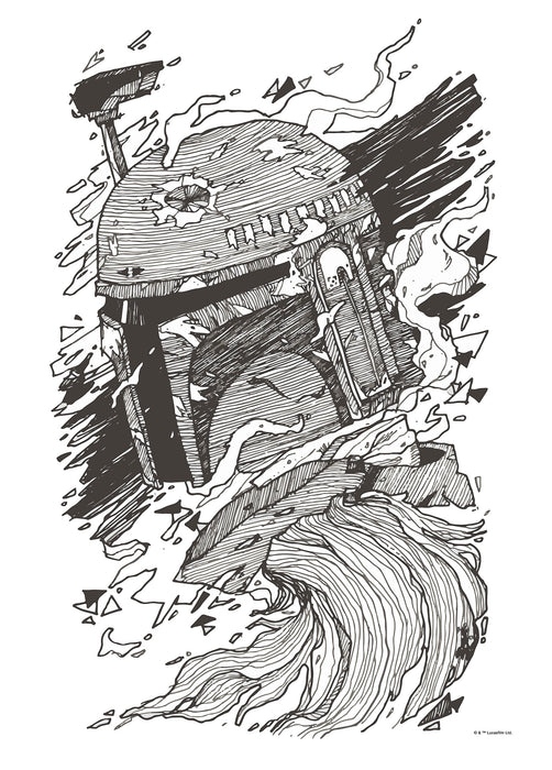 Komar NEU | Wandbild - Star Wars Boba Fett Drawing