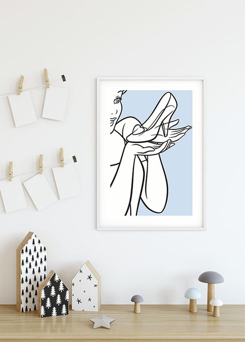 Komar NEU | Wandbild - Cinderella Glass Shoe - Größe 50 x 70 cm