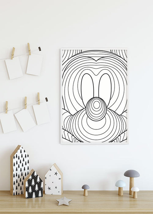 Komar NEU | Wandbild - Mickey Mouse Lines - Größe 40 x 50 cm