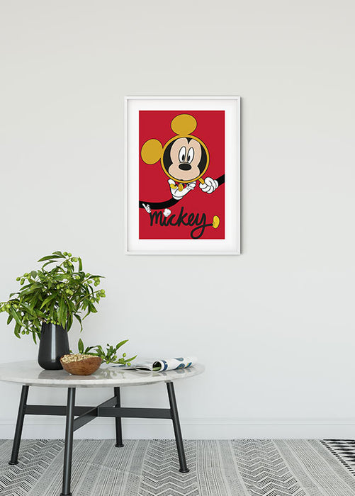 Wandbild - Mickey Mouse Magnifying Glass