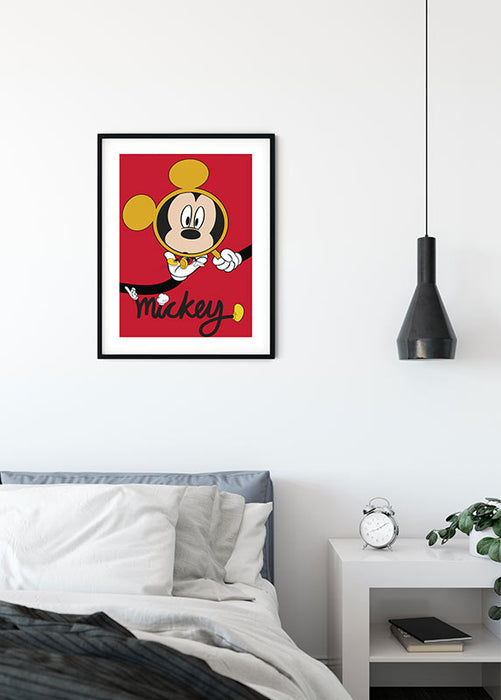 Wandbild - Mickey Mouse Magnifying Glass