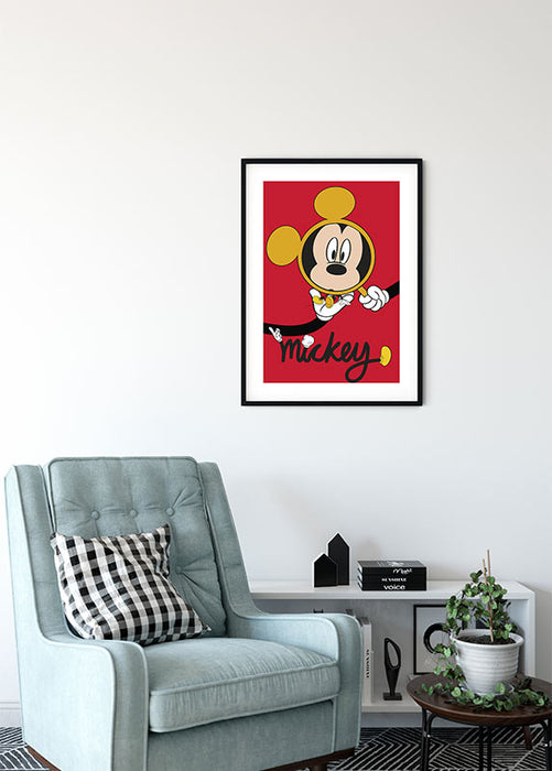 Wandbild - Mickey Mouse Magnifying Glass