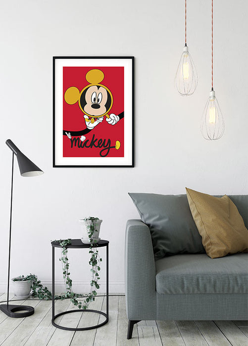 Wandbild - Mickey Mouse Magnifying Glass