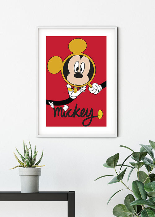 Wandbild - Mickey Mouse Magnifying Glass