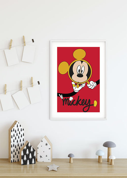 Wandbild - Mickey Mouse Magnifying Glass