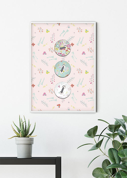 Komar NEU | Wandbild - Minnie Mouse Buttons - Größe 50 x 70 cm