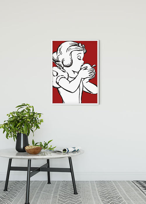 Wandbild - Snow White Apple Bite - red