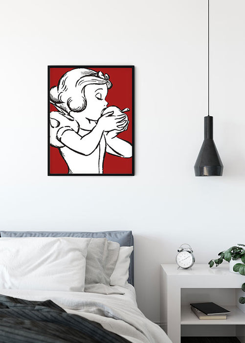 Wandbild - Snow White Apple Bite - red