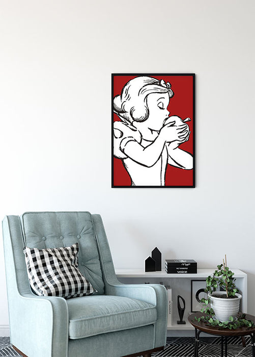 Wandbild - Snow White Apple Bite - red