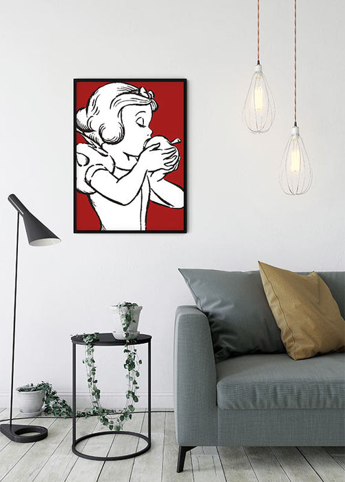 Wandbild - Snow White Apple Bite - red