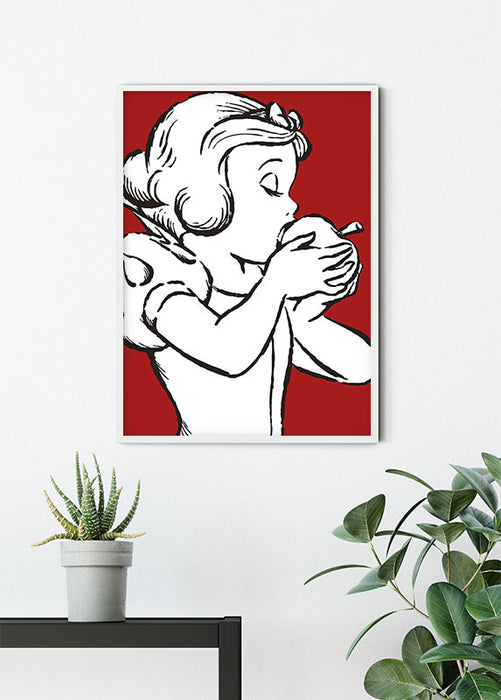 Wandbild - Snow White Apple Bite - red
