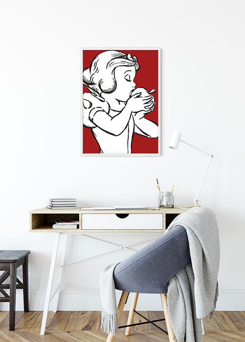 Wandbild - Snow White Apple Bite - red