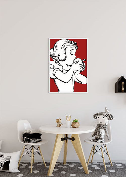 Wandbild - Snow White Apple Bite - red