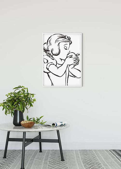 Wandbild - Snow White Apple Bite - white