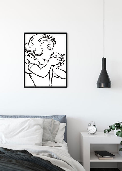 Wandbild - Snow White Apple Bite - white