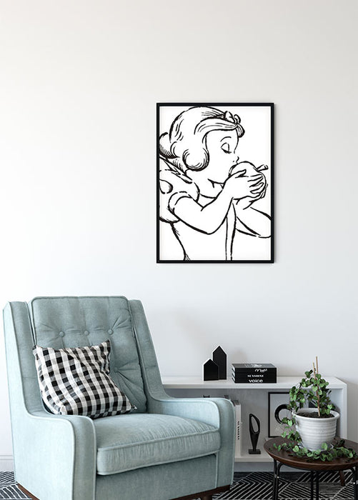 Komar NEU | Wandbild - Snow White Apple Bite - white - Größe 50 x 70 cm